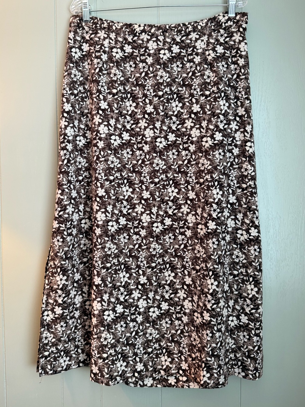 Christopher & Banks Brown and White Floral Maxi Skirt Size 14